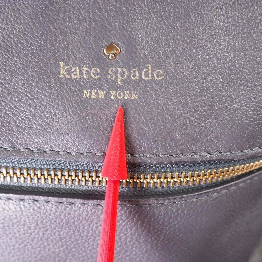 Kate Spade Cobble Hill Ellen Crossbody Bag Gray Pebbled Leather Chain